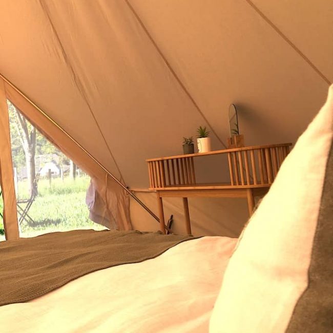 vue depuis le lit de la tente double XL